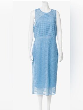 Diane Von Furstenberg Light Blue Sleeveless Knit Midi Dress